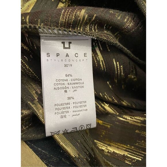 Space Style Concept Gold Holiday Italian Party Skirt Size 42 Med - Picture 7 of 9